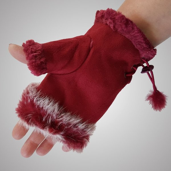 Winter Armstulpen Handschuhe Stern - rot