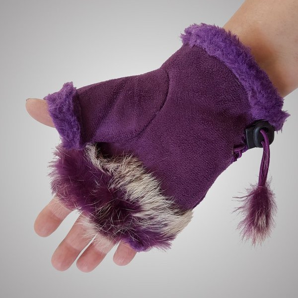 Winter Armstulpen Handschuhe Stern - lila