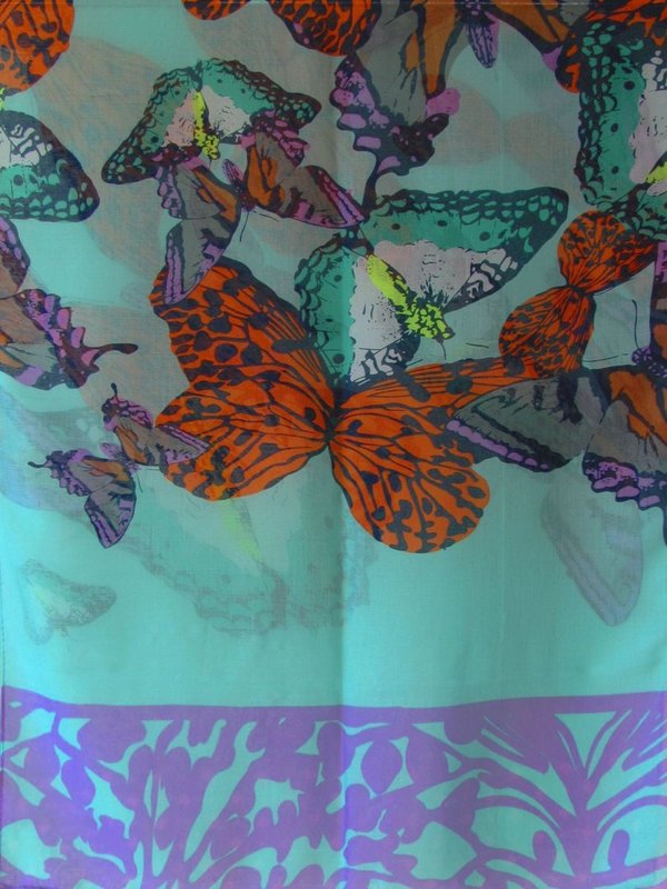 Sommer Schal - Schmetterling Print - blau