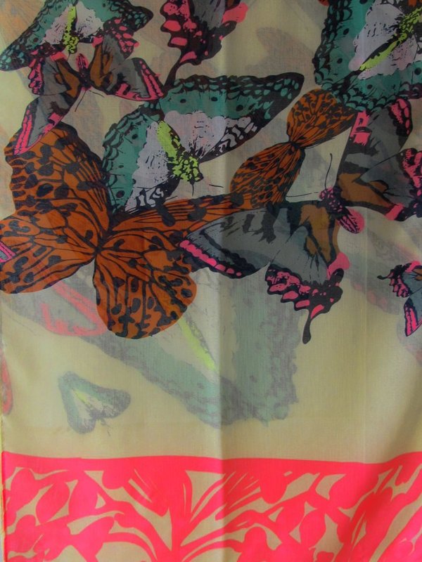 Sommer Schal - Schmetterling Print - beige