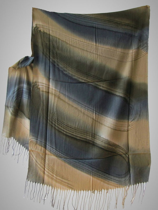 Damen Schal mit Fransen und Phantasievoll Muster 45