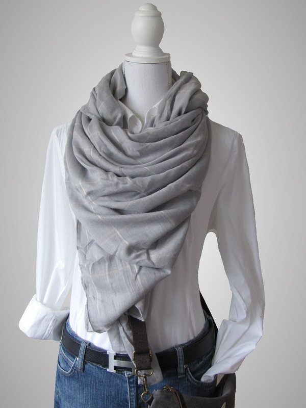 XL Sommer Tuch Halstuch Kopftuch Hijab grau