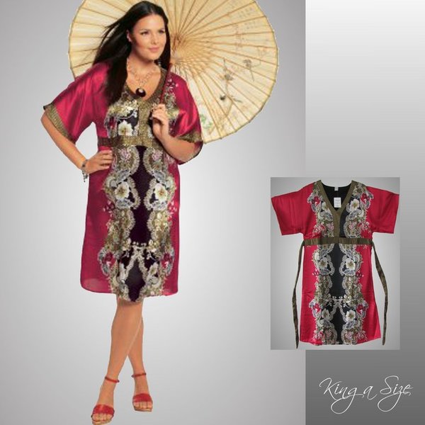Kleid Satinkleid Kimonoform SATIN Gr.46