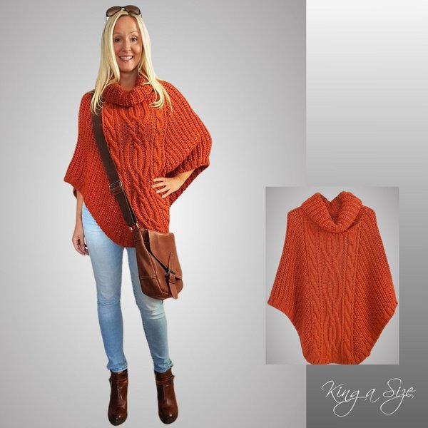 ITALY Strick Poncho Pullover Cape Rost