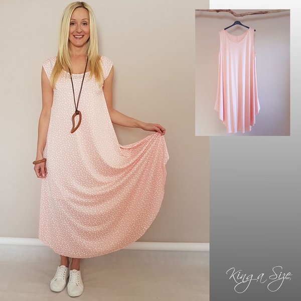 Sommer Kleid Plus Size Gr.48 rosa ITALY