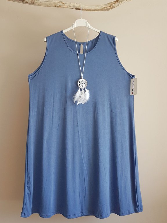 Sommer Kleid Plus Size Gr.50 blau ITALY