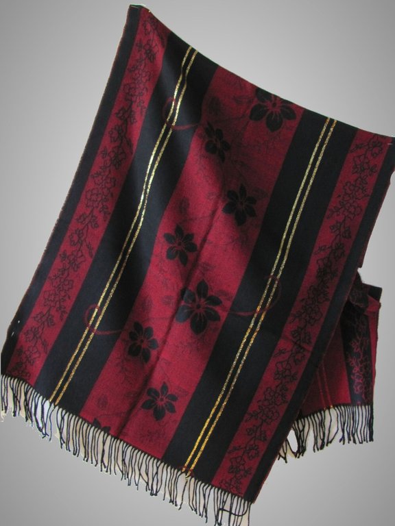 Plaid Wendeschal Tweed Schal rot-schwarz