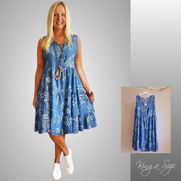 ITALY Sommer Kleid Hängerkleid Jeanskleid Gr.38