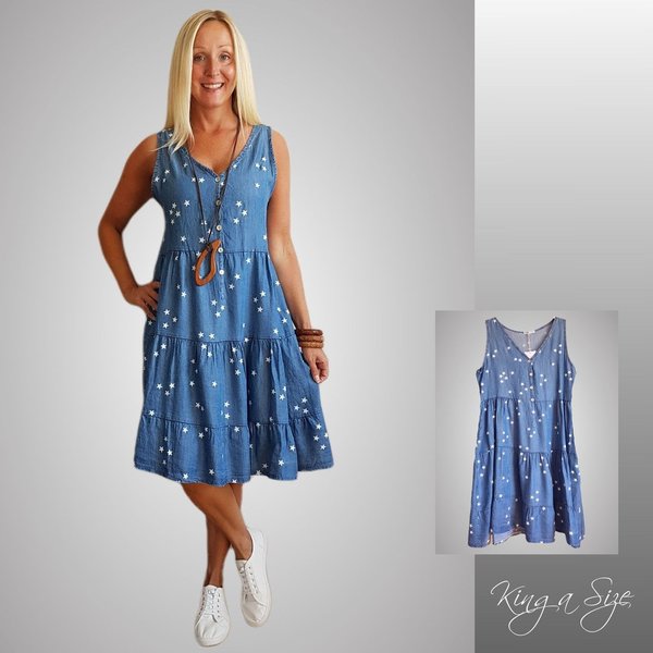 ITALY Kleid Hängerkleid Jeanskleid Gr.38 blau