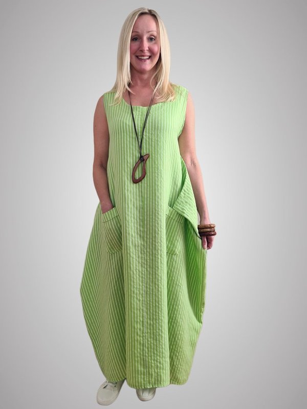 ITALY Kleid LEINEN plus size Gr.40 hellgrün
