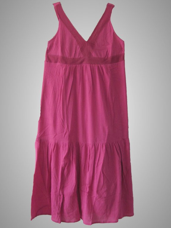 Sommer Kleid Lagenlook Strandkleid Krepp Gr.40 rosa
