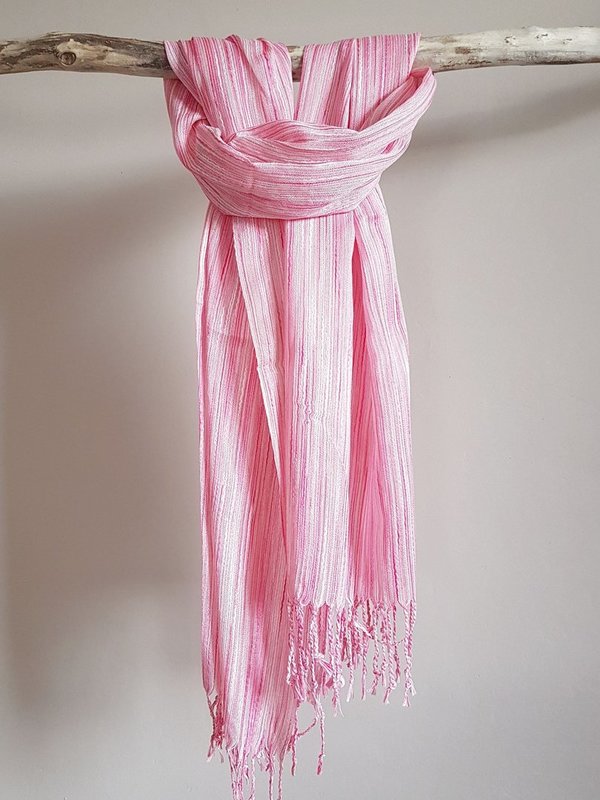 Leichte Sommer Schal Streifen - rosa