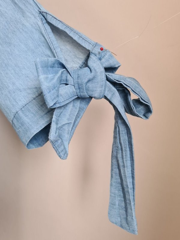 Kleid Jeanskleid mit Teddybär Print blau Gr.46-48