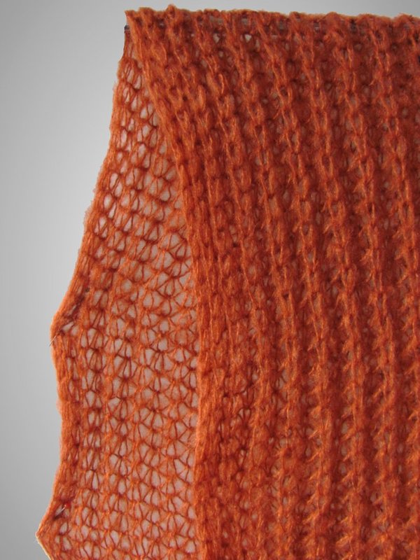 Winter Strick Schal mit Ajour - orange